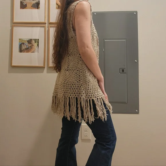 Grey Crochet Rebellion Vest - Picture 1 of 8